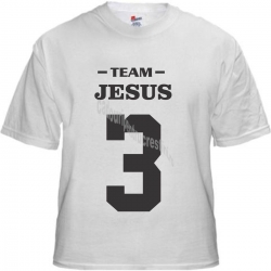 Tricou alb barbati, Team Jesus 3